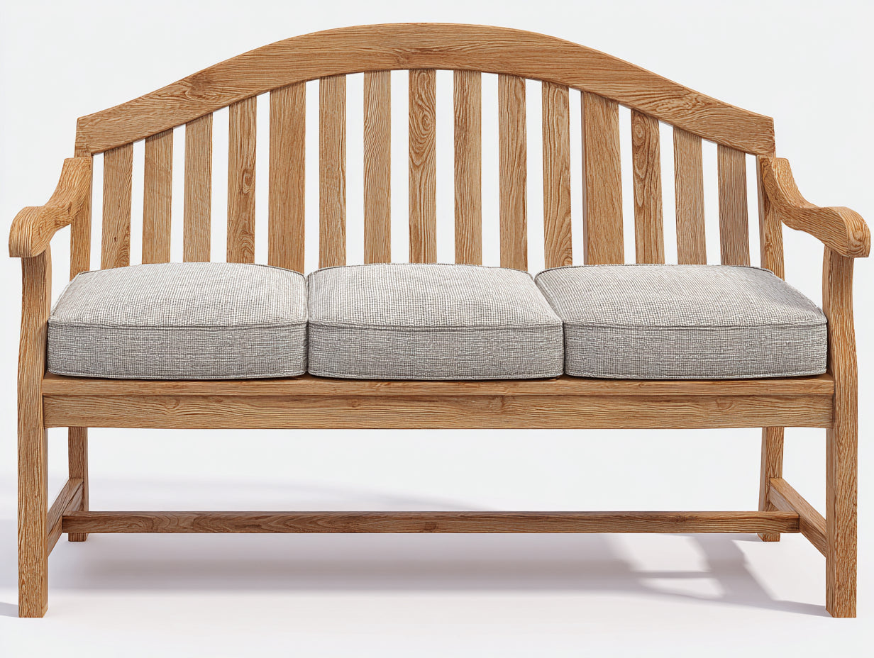 Panche da giardino - Legno-Tessuto - 172x66x101 cm - Marrone dorato-Beige chiaro - Design tradizionale