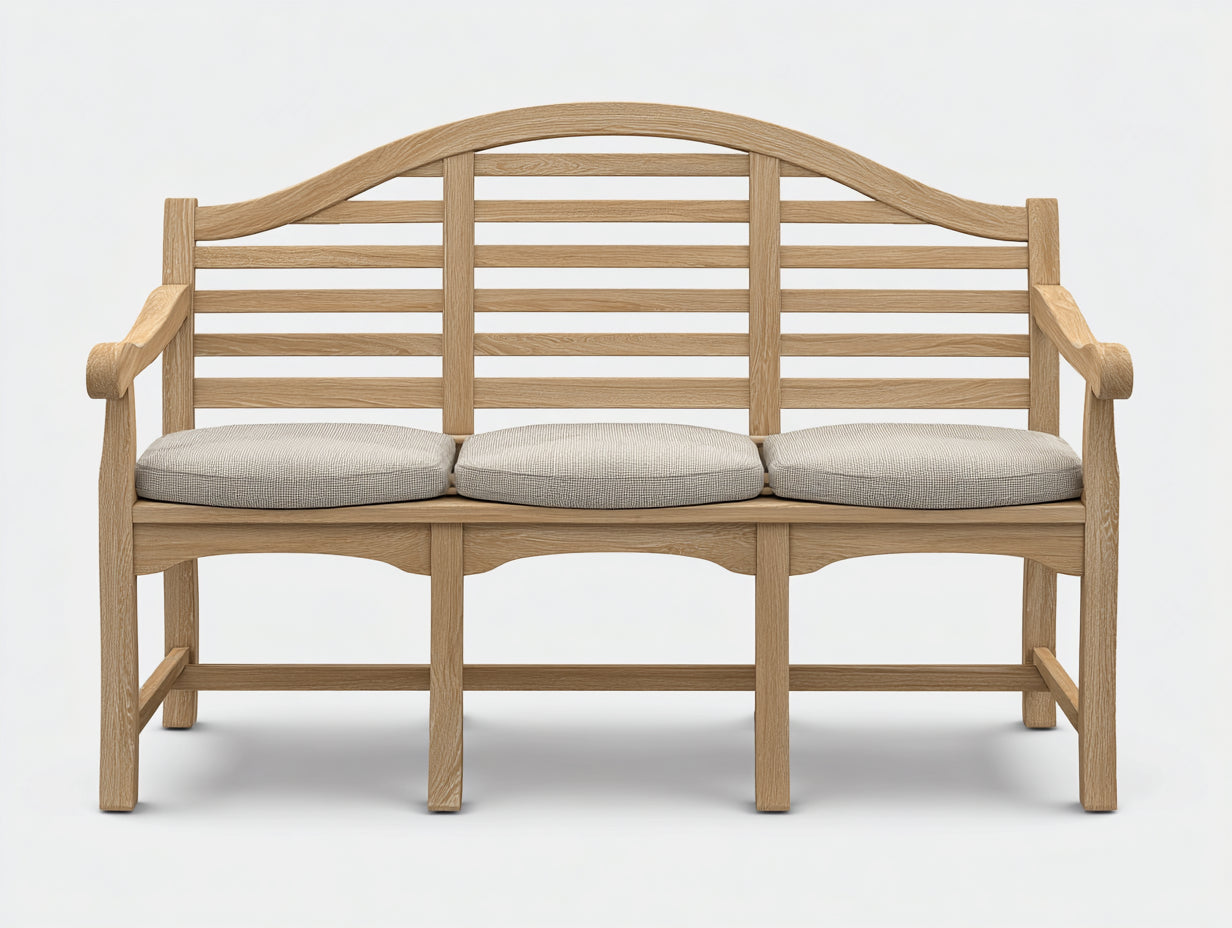 Panche da giardino - Legno-Tessuto - 170x65x98 cm - Marrone chiaro-Beige - Design a listelli