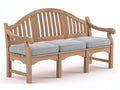 Panche da giardino - Legno-Tessuto - 168x64x96 cm - Marrone chiaro-Grigio chiaro - Design arcuato