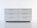 Cassettiera - Legno-Metallo - 150 x 45 x 85 cm - Bianco - Stile minimalista