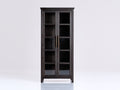 Vetrina - Legno-Vetro-Metallo - 80 x 37 x 178 cm - Marrone scuro - Stile moderno