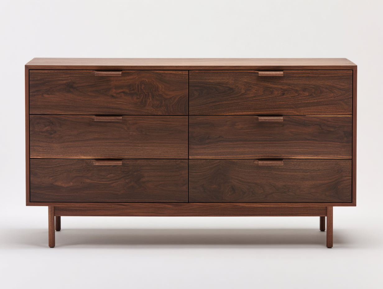 Cassettiera - Legno - 160 x 45 x 85 cm - Marrone scuro - Stile contemporaneo