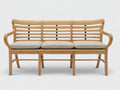 Panche da giardino - Legno-Tessuto - 174x64x92 cm - Marrone miele-Crema - Design curvo