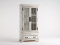 Vetrina - Legno-Vetro-Metallo - 94 x 42 x 192 cm - Bianco - Stile classico