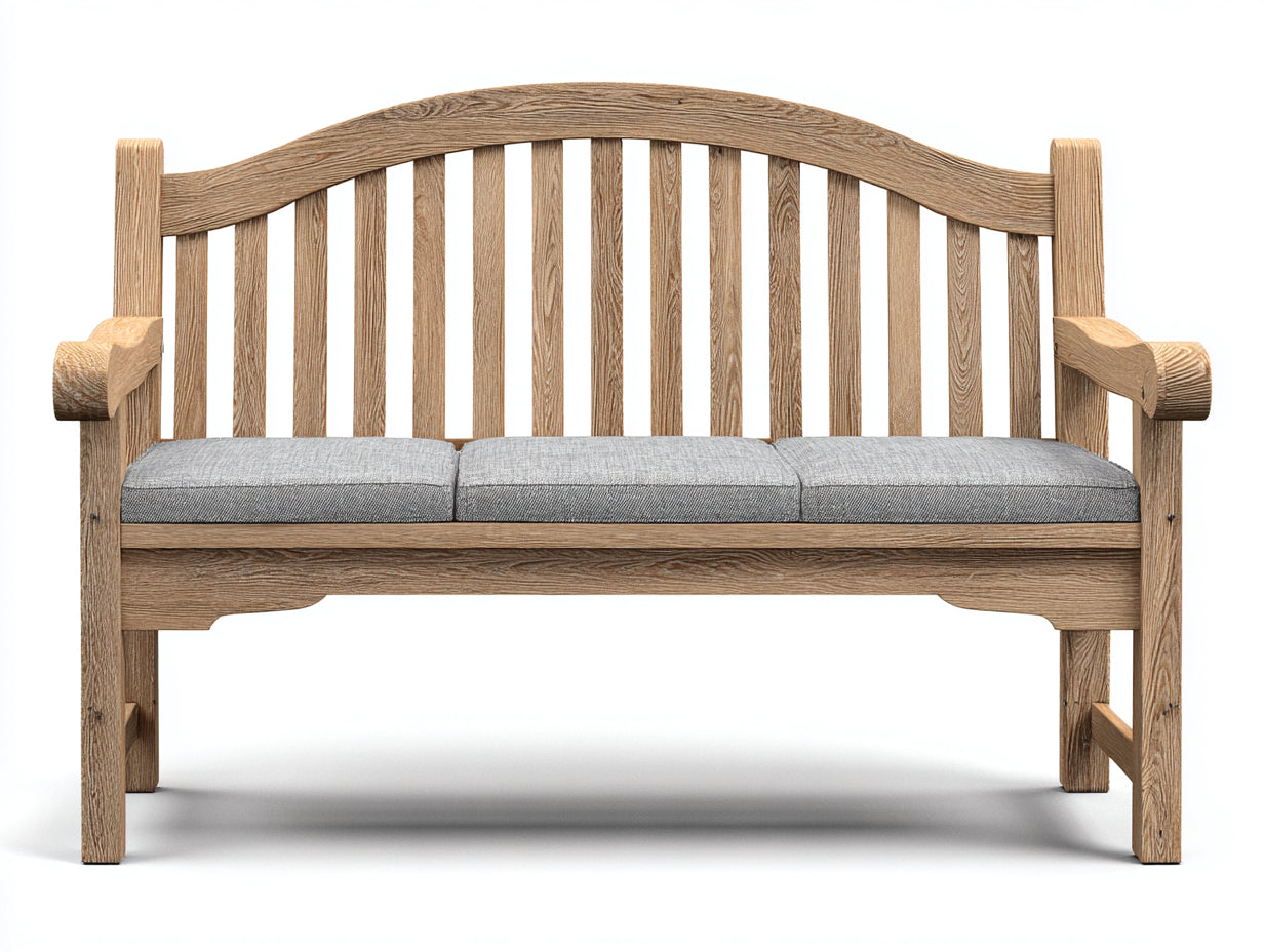 Panche da giardino - Legno-Tessuto - 162x62x94 cm - Marrone naturale-Grigio medio - Stile classico