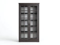 Vetrina - Legno-Vetro-Metallo - 88 x 39 x 188 cm - Marrone scuro - Stile classico