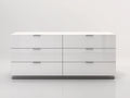 Cassettiera - Legno-Metallo - 160 x 45 x 84 cm - Bianco - Stile contemporaneo