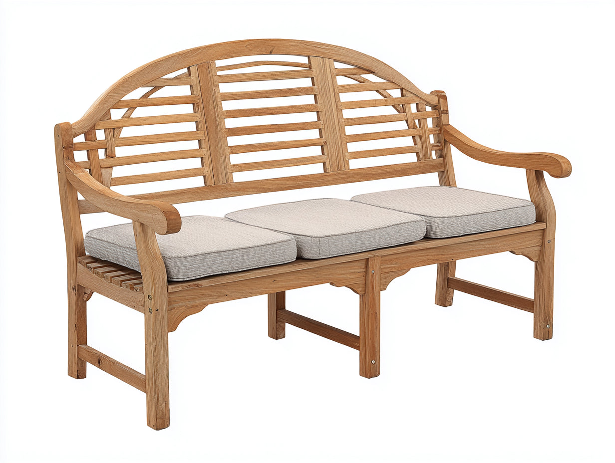 Panche da giardino - Legno-Tessuto - 172x66x100 cm - Marrone dorato-Beige chiaro - Design a griglia
