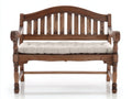Panche da giardino - Legno-Tessuto - 130x60x93 cm - Marrone scuro-Avorio - Stile classico