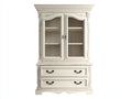 Vetrina - Legno-Vetro-Metallo - 112 x 46 x 198 cm - Bianco - Stile classico