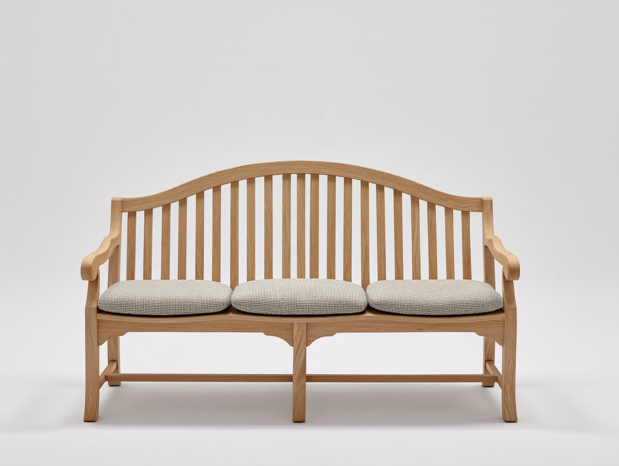 Panche da giardino - Legno-Tessuto - 168x62x94 cm - Marrone chiaro-Grigio chiaro - Design elegante