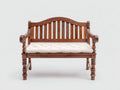 Panche da giardino - Legno-Tessuto - 132x60x93 cm - Marrone castagno-Beige chiaro - Stile classico