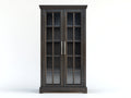 Vetrina - Legno-Vetro-Metallo - 92 x 42 x 190 cm - Marrone scuro - Stile classico