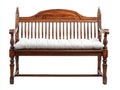 Panche da giardino - Legno-Tessuto - 140x61x98 cm - Marrone mogano-Avorio - Stile tradizionale
