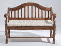 Panche da giardino - Legno-Tessuto - 148x62x95 cm - Marrone naturale-Crema - Stile rustico