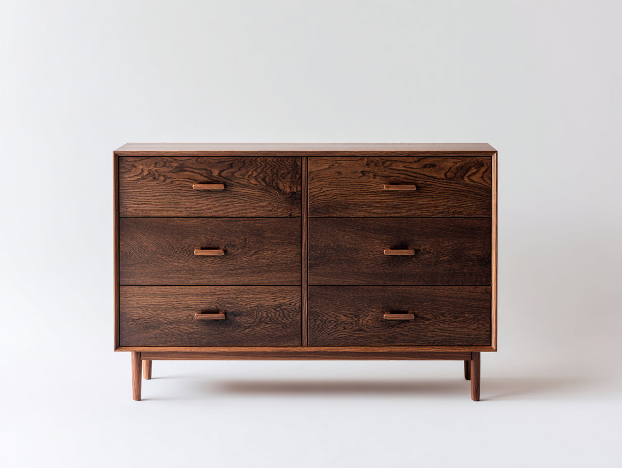Cassettiera - Legno - 130 x 45 x 90 cm - Marrone scuro - Stile moderno