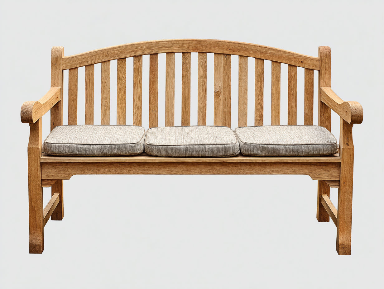 Panche da giardino - Legno-Tessuto - 155x61x92 cm - Marrone miele-Crema - Stile minimalista