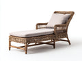 Lettino prendisole - Rattan-Tessuto - 190x78x96 cm - Marrone naturale-Grigio chiaro - Stile rustico