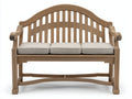 Panche da giardino - Legno-Tessuto - 160x63x97 cm - Marrone tortora-Beige - Design geometrico