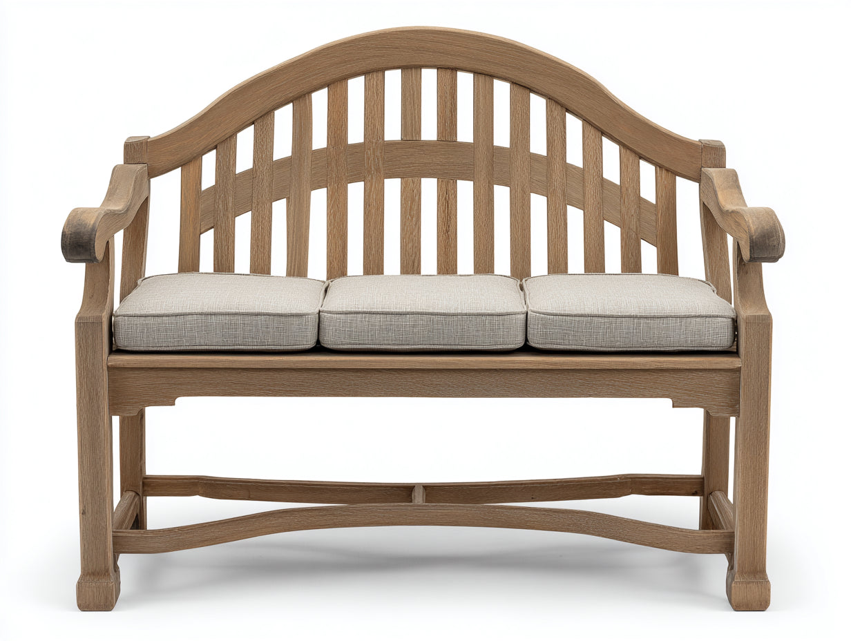 Panche da giardino - Legno-Tessuto - 160x63x97 cm - Marrone tortora-Beige - Design geometrico