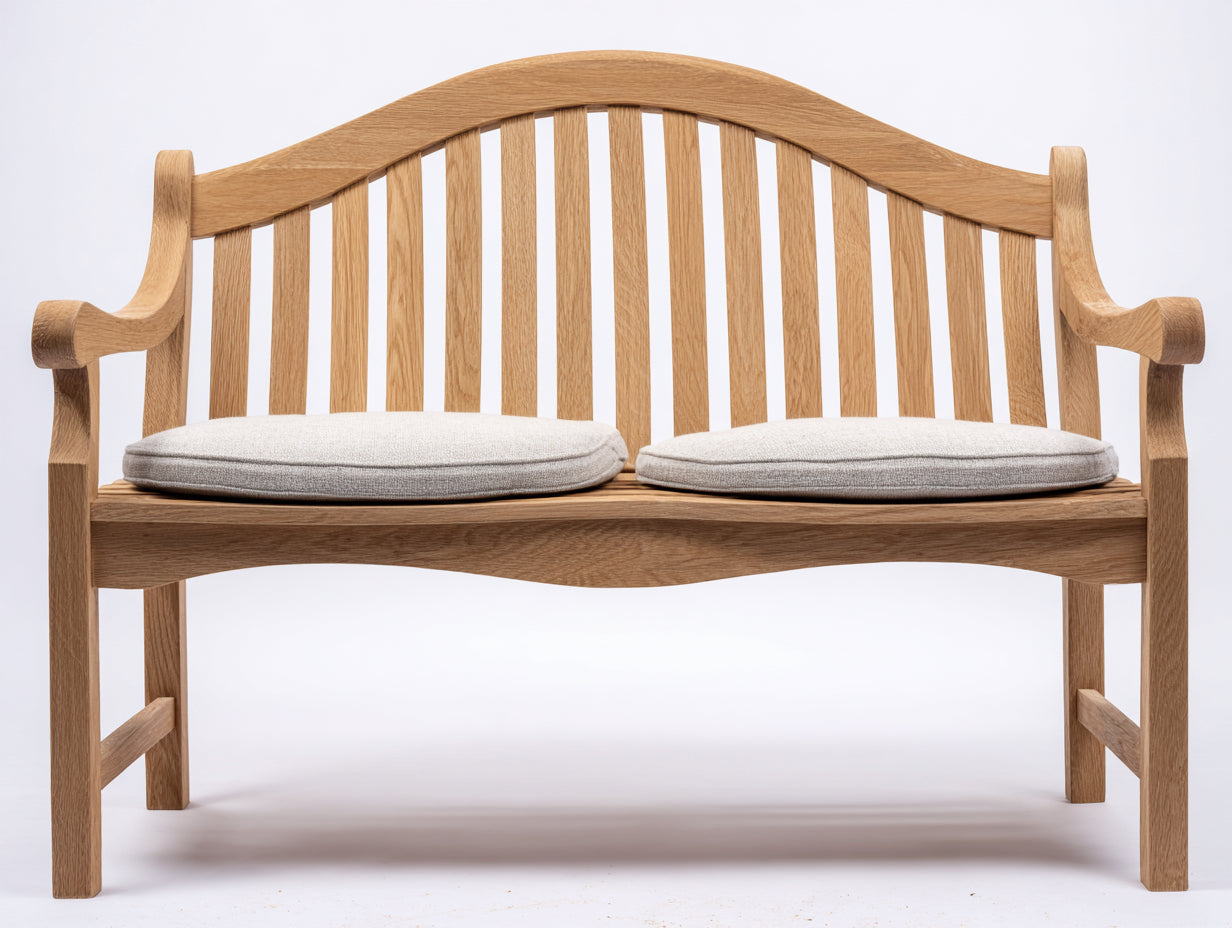 Panche da giardino - Legno-Tessuto - 130x60x95 cm - Marrone naturale-Grigio chiaro - Stile classico