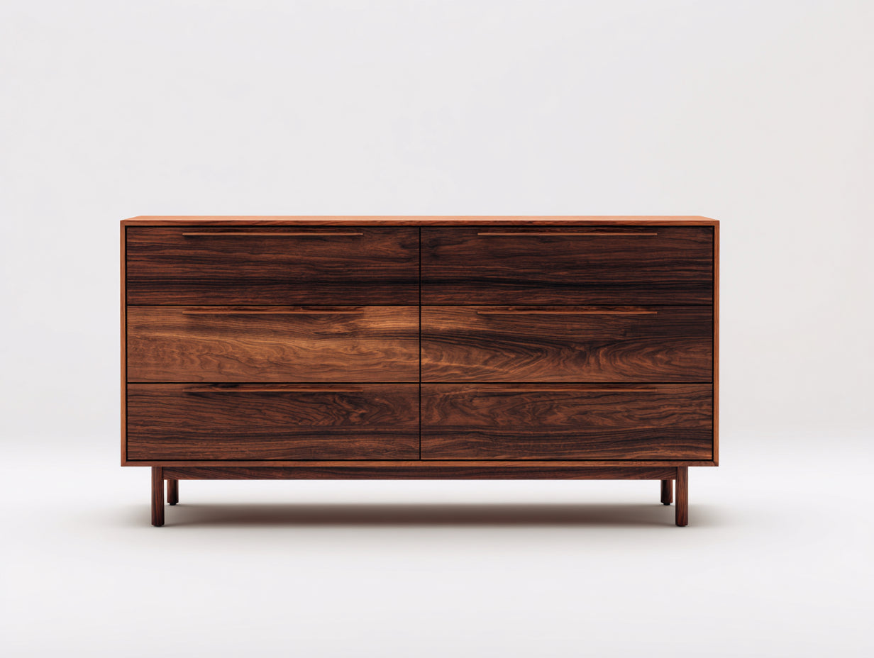 Cassettiera - Legno - 150 x 45 x 85 cm - Marrone scuro - Design moderno